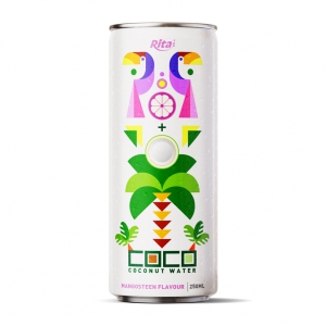 coconut water with mangosteen flavour 250ml canned